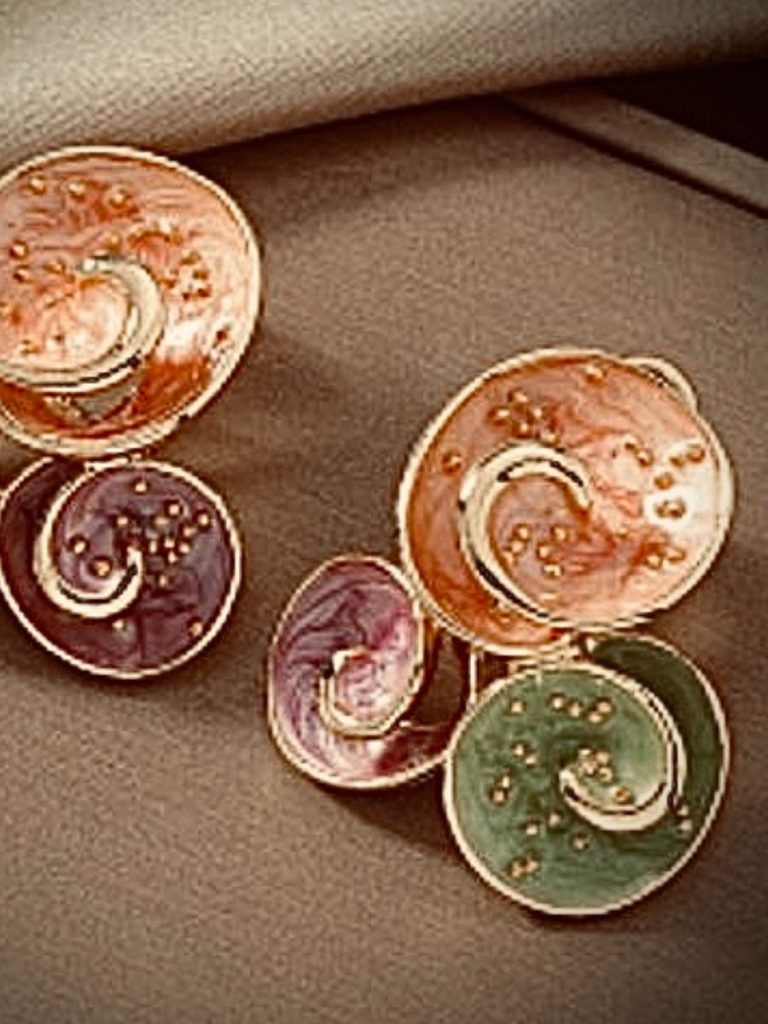 گوشواره مینا کاری دفرمه